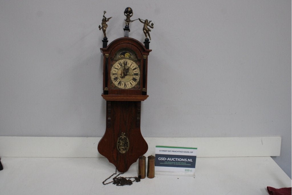 Antieke Friese Staartklok met Maanstand