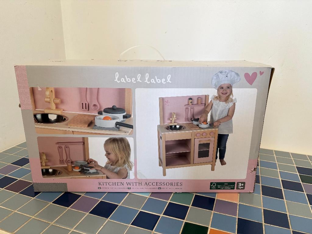 Cuisine en bois pour enfants - Label - NEUVE(Boîte scellée), Enfants & Bébés, Enlèvement, Neuf, Bois, Jouer à la cuisine