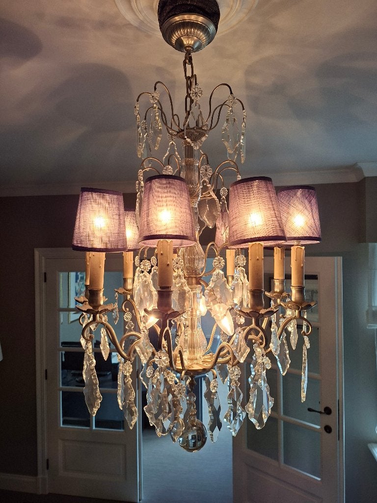 antieke luster met kristallen, Antiek en Kunst, Antiek | Verlichting, Ophalen