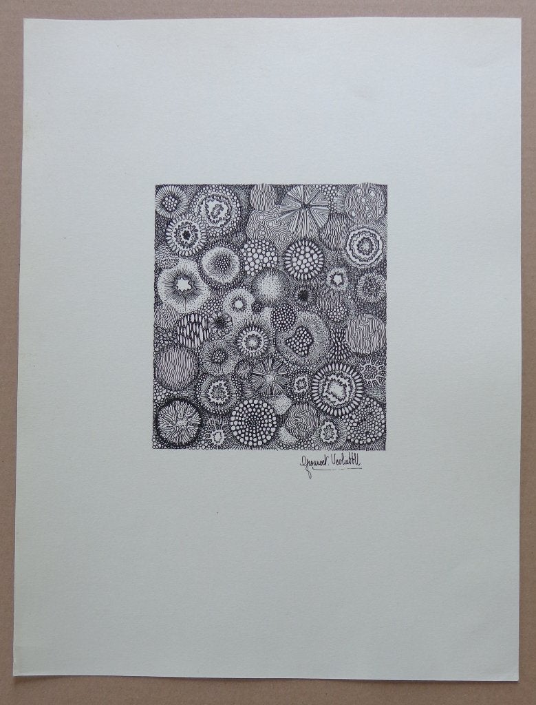 VEROLIETHE GOUWET / KOSMOS / ORIGINEEL WERK / 40x30cm / SIG, Antiek en Kunst, Kunst | Schilderijen | Modern, Ophalen of Verzenden