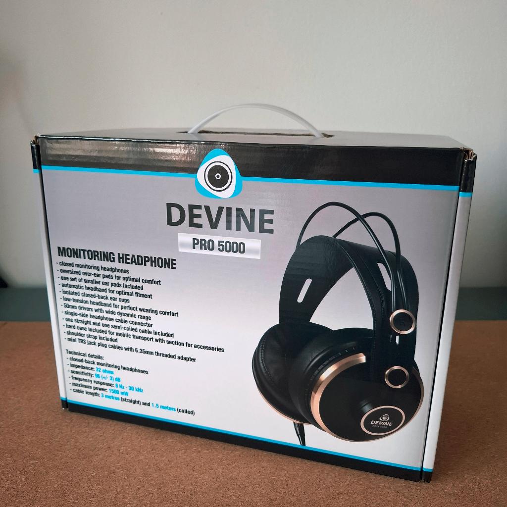 Devine PRO 5000 hoofdtelefoon (nieuw in doos), Ophalen of Verzenden, Nieuw, Over oor (circumaural), Overige merken