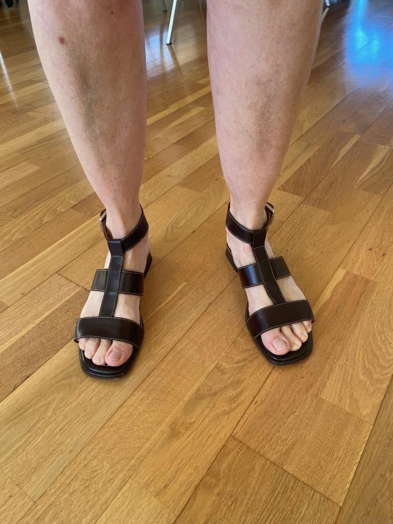 Voltan leren sandaal, Kleding | Dames, Schoenen, Bruin, Voltan, Gedragen, Sandalen of Muiltjes