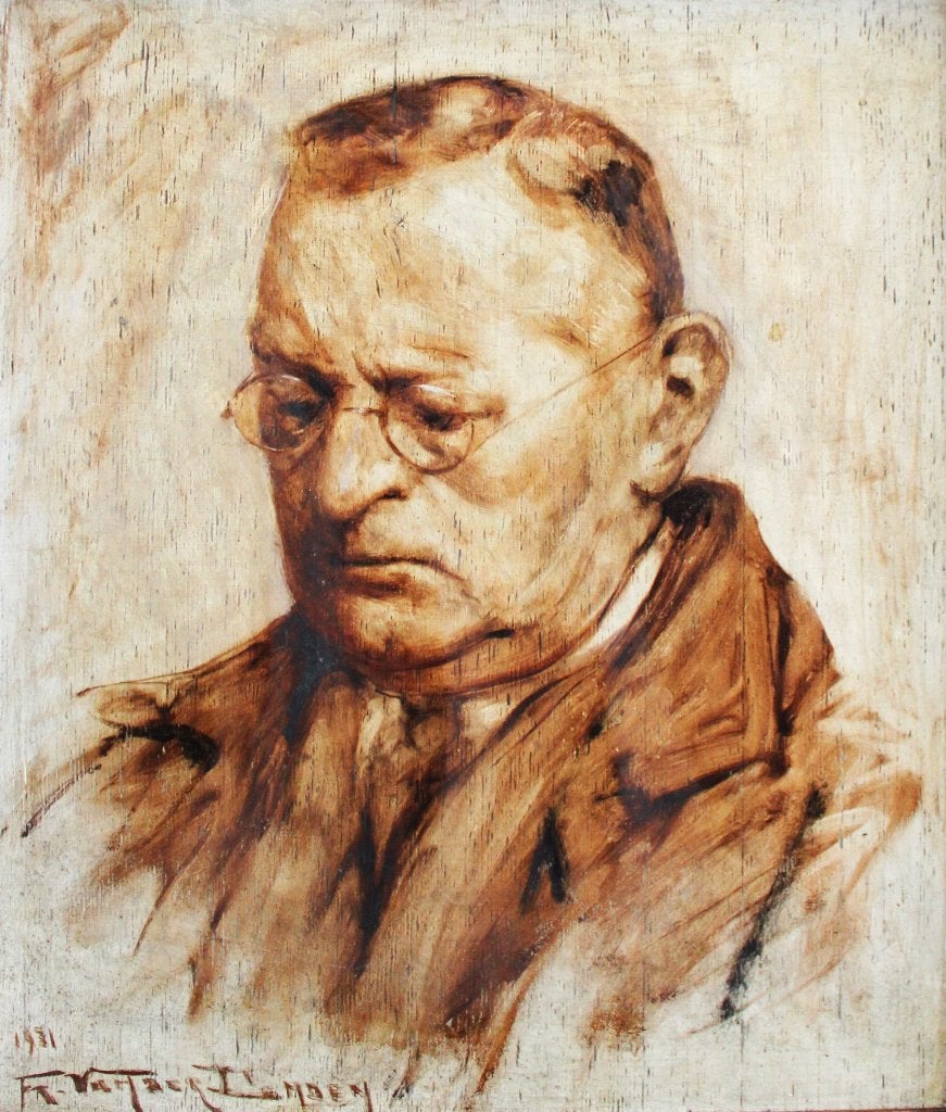 Frans Van Der Linden - portret in grisaille - olie op paneel, Enlèvement, Daté, Peinture à l'huile, Panneau