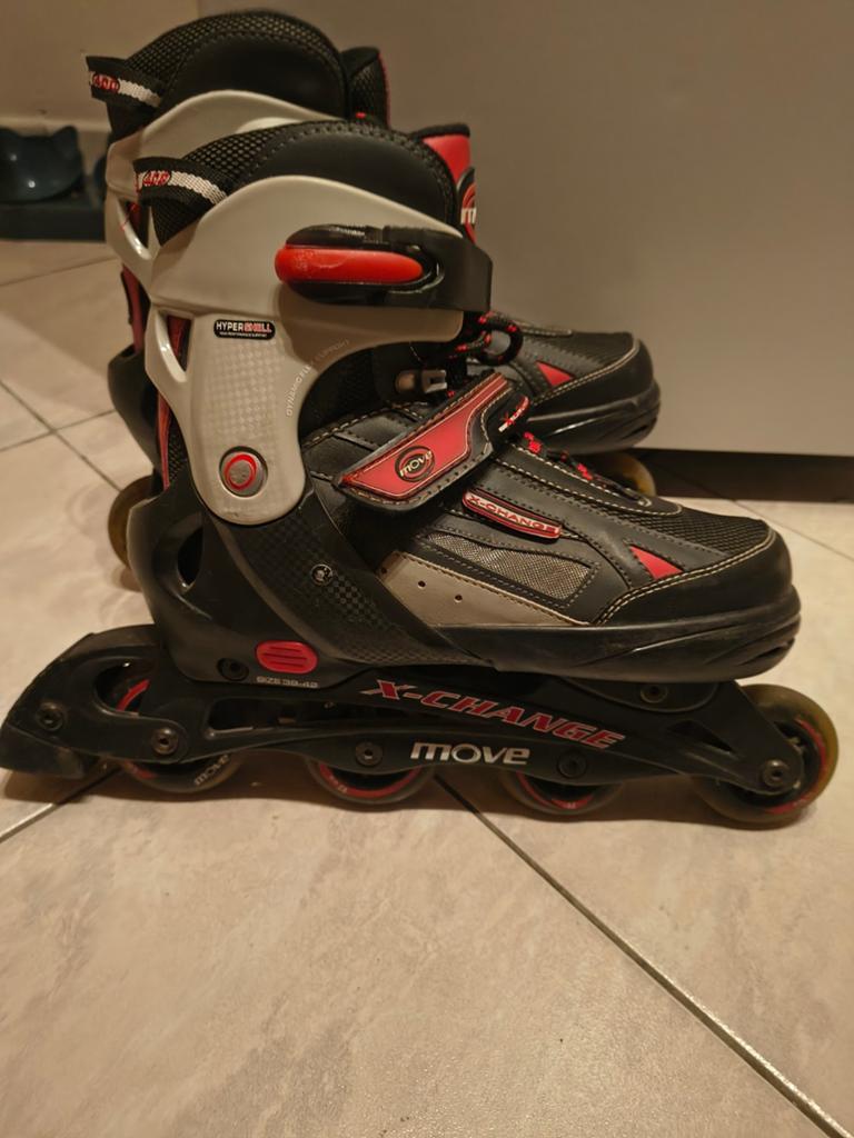 Inlineskates / Skeelers (Maat 39-42) – Zwart/Rood, Sport en Fitness, Skeelers, Overige merken, Verstelbaar, Ophalen of Verzenden