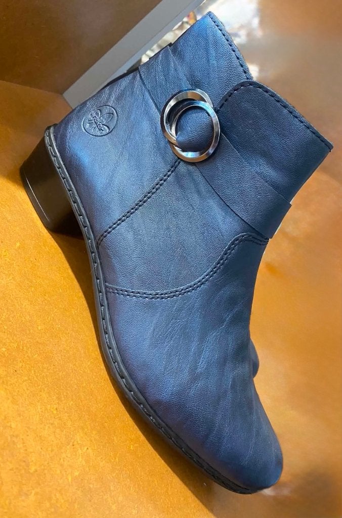 Prachtige blauwe Rieker enkellaarsjes, schoenmaat 39, Neuf, Enlèvement ou Envoi, Boots et Botinnes, Bleu