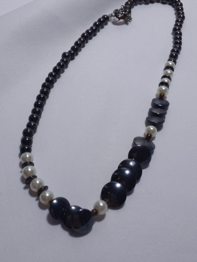 Collier vintage avec hématite et perles, Pierre ou Minéral, Enlèvement ou Envoi, Comme neuf, Avec pendentif