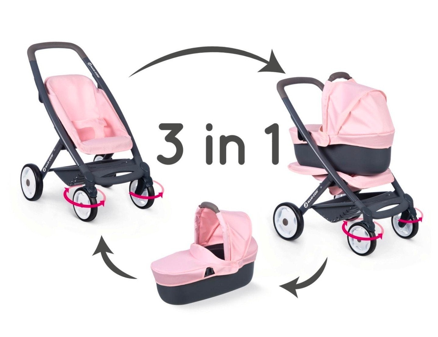 Maxi Cosi Kinderwagen Landau 3 in 1 - SMOBY - lichtroze, Ophalen, Gebruikt, Accessoires