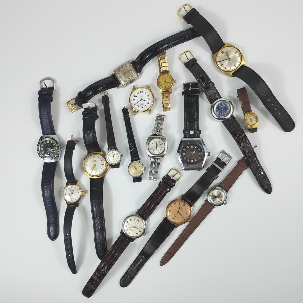 Veel Zwitserse horloges 1960-70, Antiek en Kunst, Ophalen of Verzenden