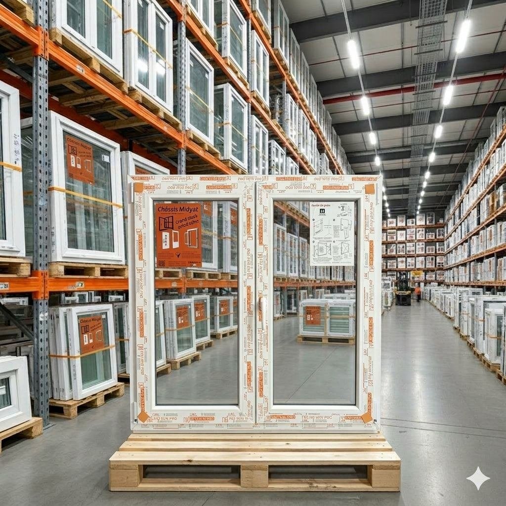 Châssis Pvc 2 ouvrants tout dimension en stock  Prix d'usine, Synthétique, Enlèvement, Vitre comprise, Châssis de fenêtre