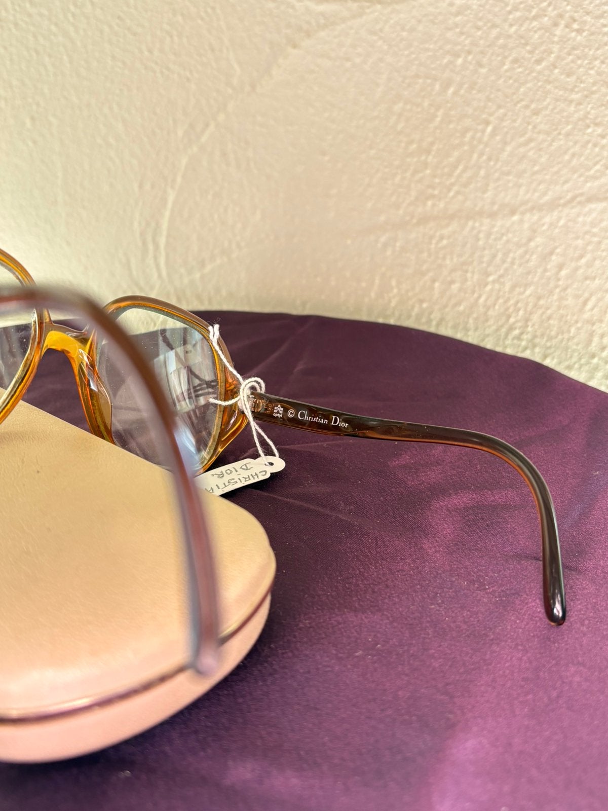 Vintage Christian Dior 2201 Brilmontuur – Amber  Honingbruin, Ophalen, Dames