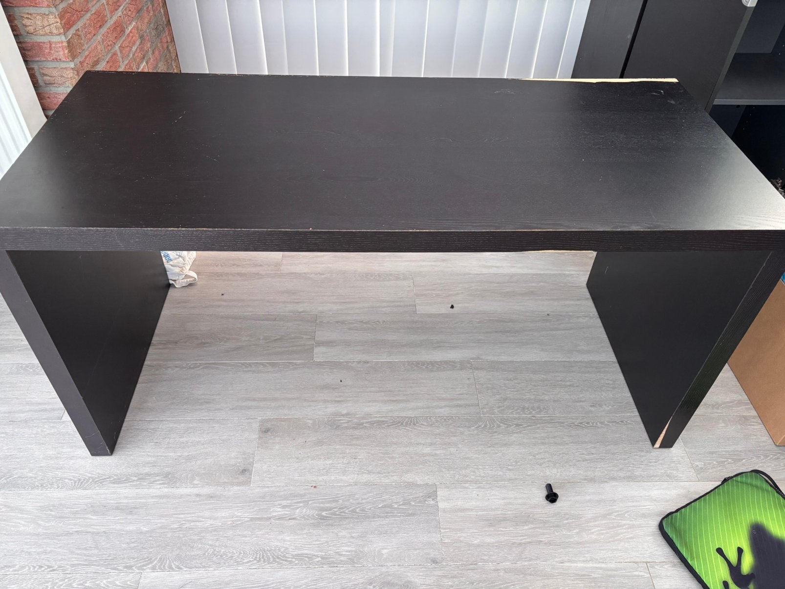 Bureau IKEA noir/brun – 150  66 cm – Grand plateau, Comme neuf, Enlèvement, Brun, IKEA