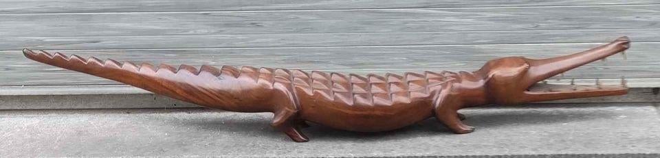 crocodile en bois, Antiquités & Art, Enlèvement ou Envoi, Bois