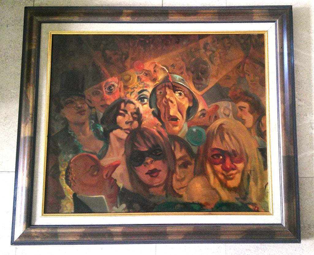 « Masque ball » - Jean Emmanuel d'Aurian (1884-1967), Portrait ou Personnes, Enlèvement ou Envoi, Œuvre originale, Peinture à l'huile