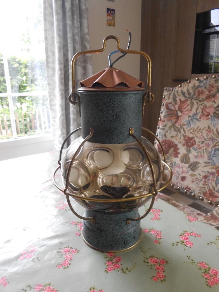 echte oude antieke scheepslamp, Ophalen of Verzenden