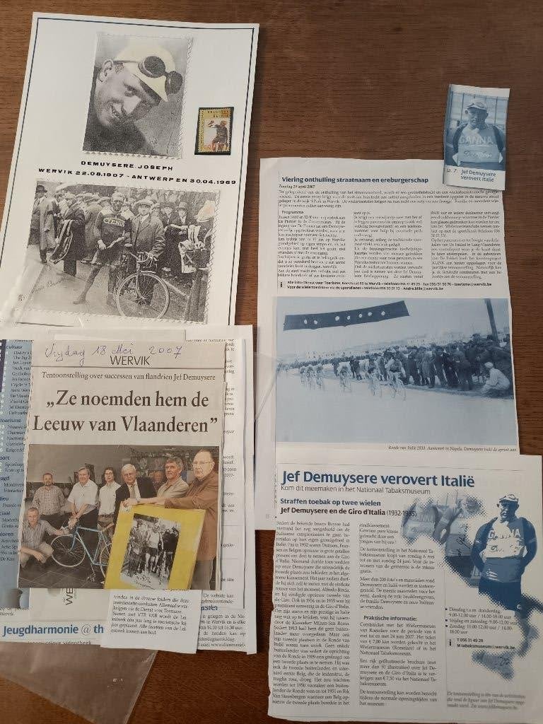 aandenken Demuysere Joseph wielerlegende wervik, Ophalen of Verzenden, Zo goed als nieuw, Poster, Plaatje of Sticker