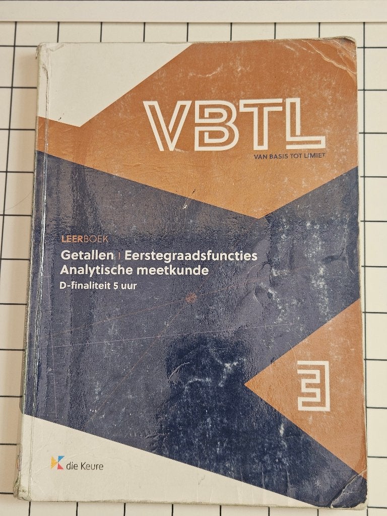 VBTL 3 Getallen Eerstegraadsfuncties Analytische meetkunde, Gelezen, ASO, Wiskunde A, Die keure
