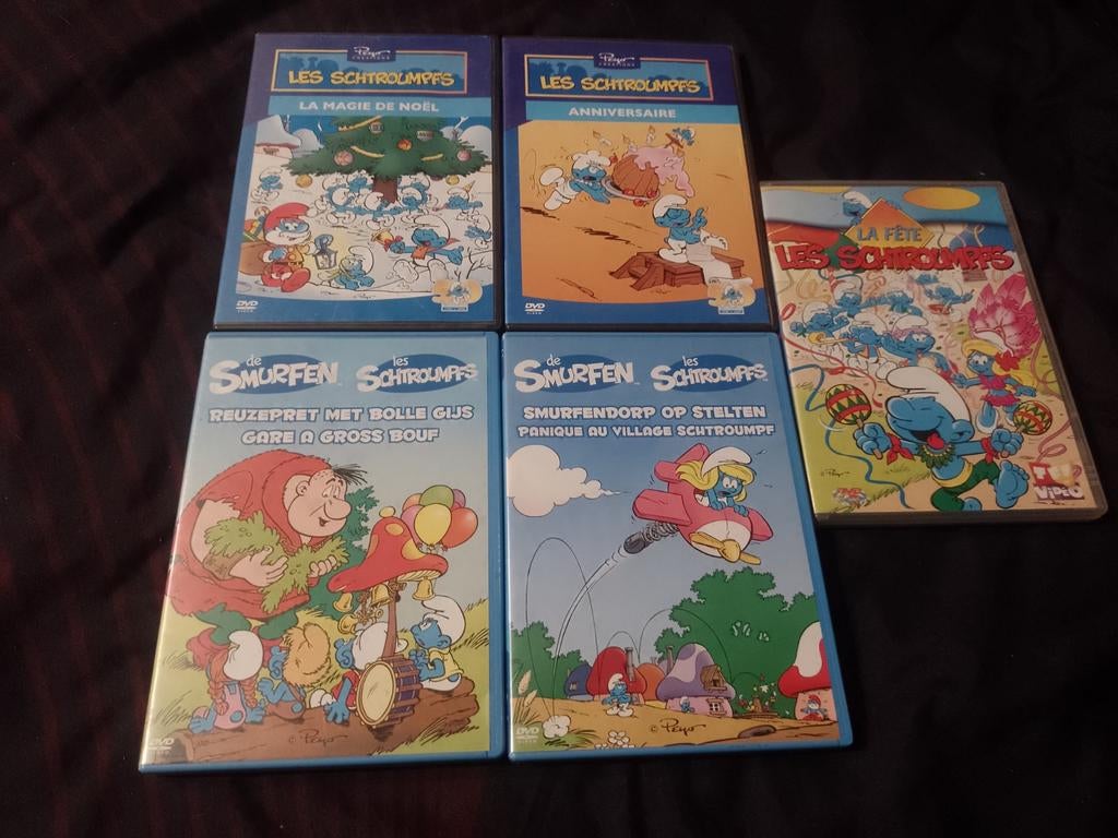 A vendre lot de 5 DVD dessin animé les Schtroumpfs, Enlèvement ou Envoi, Dessin animé, Tous les âges, Comme neuf