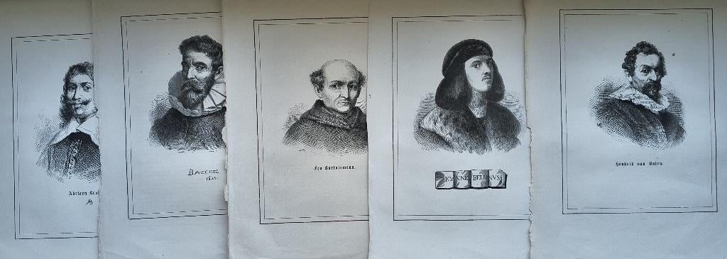 5 historisch portreten, Antiek en Kunst, Ophalen of Verzenden