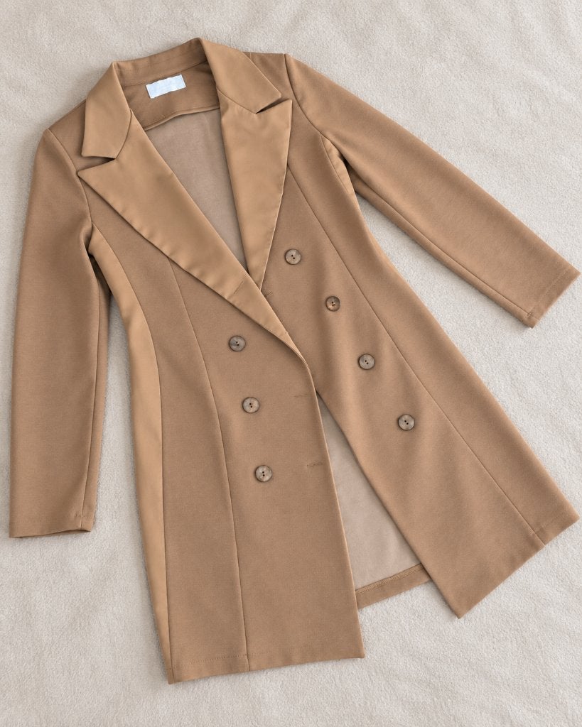 La Croisette lange blazer maat M, Maat 38/40 (M), Beige, Ophalen of Verzenden, Jasje