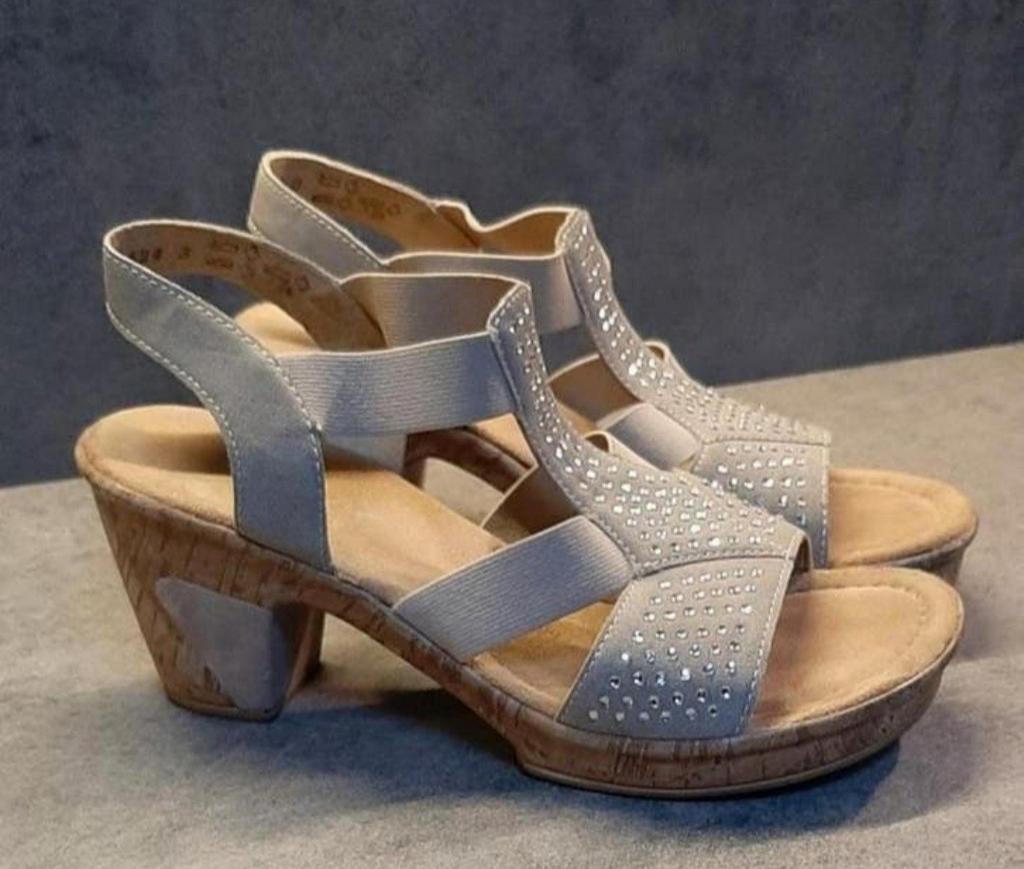 Rieker/Sandalen/Maat 36, Kleding | Dames, Schoenen, Ophalen of Verzenden, Zo goed als nieuw, Grijs, Rieker