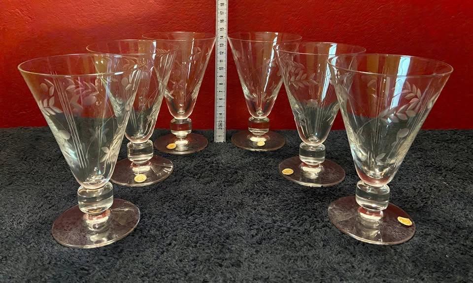 6 originele Doyen kristallen glazen, Antiek en Kunst, Antiek | Glaswerk en Kristal, Ophalen