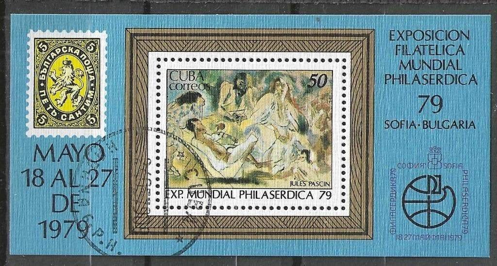Cuba 1979 - Bloc 58 d'Yvert - Exposition philatélique. (1ER), Envoi, Affranchi