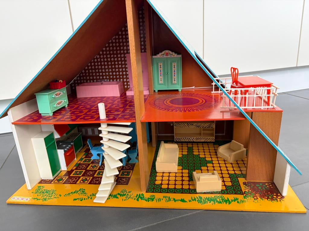 Vintage poppenhuis, Ophalen, Gebruikt, Poppenhuis