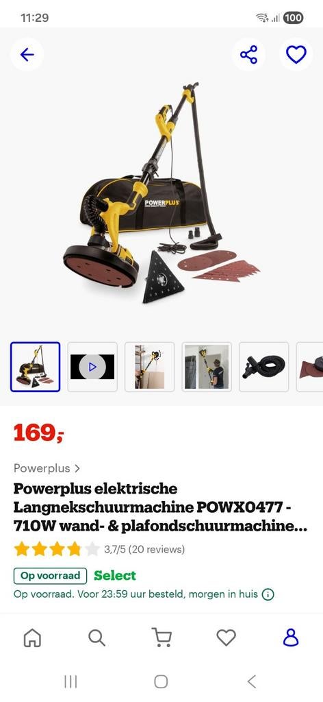Langnekschuurmachine powerplus, Doe-het-zelf en Bouw, Ophalen, Gebruikt