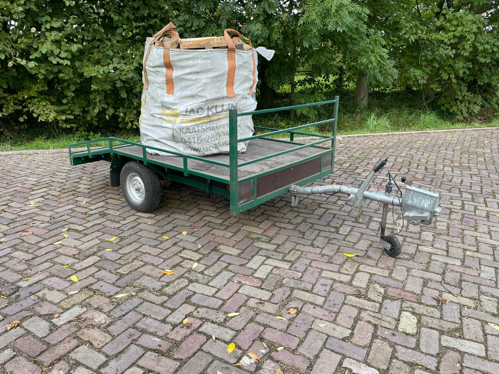 Geremde enkelas aanhanger 500kg aslast, Auto diversen, Ophalen, Gebruikt