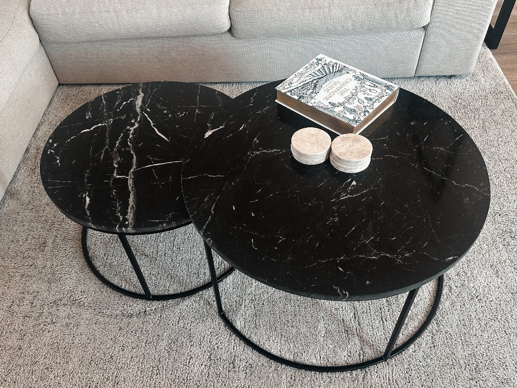Marmeren salontafels, Ophalen, Overige materialen, Rond, 50 tot 100 cm