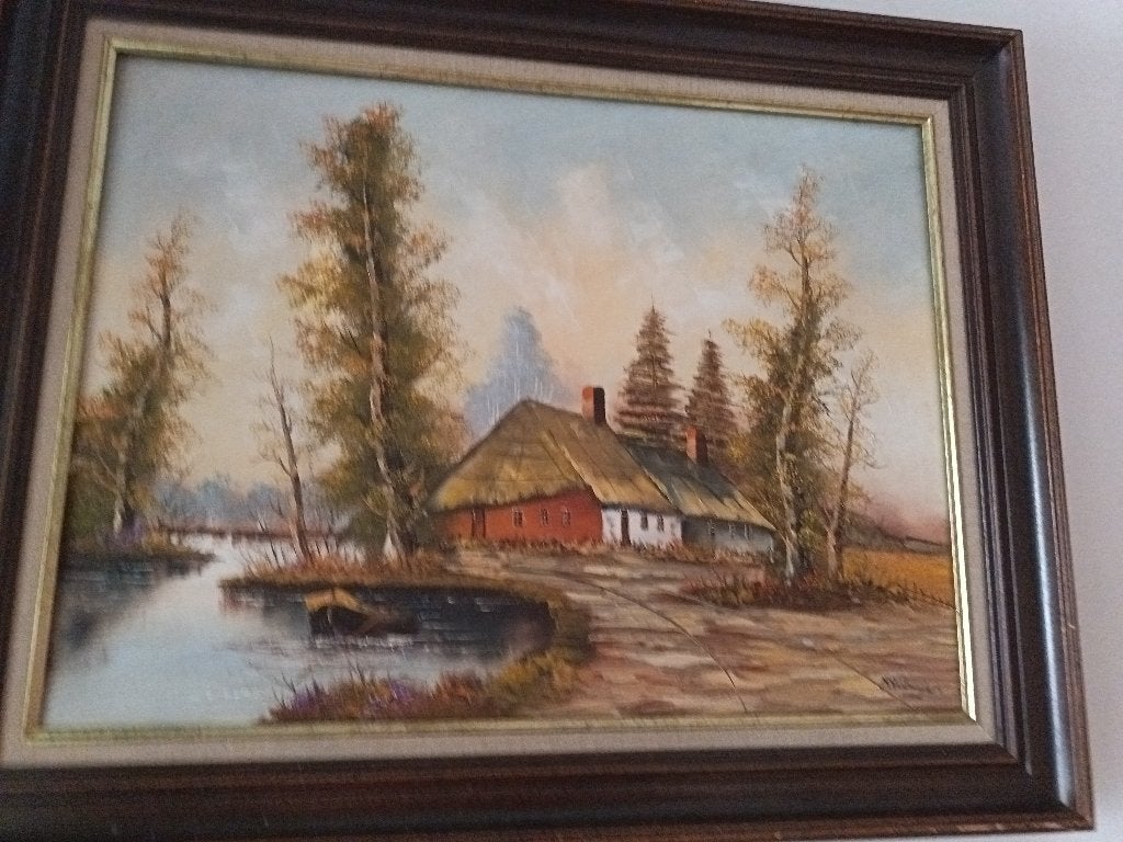 schilderij Nora Verheyden jaren 70, Antiek en Kunst, Kunst | Schilderijen | Klassiek, Ophalen, Gesigneerd, Landschap