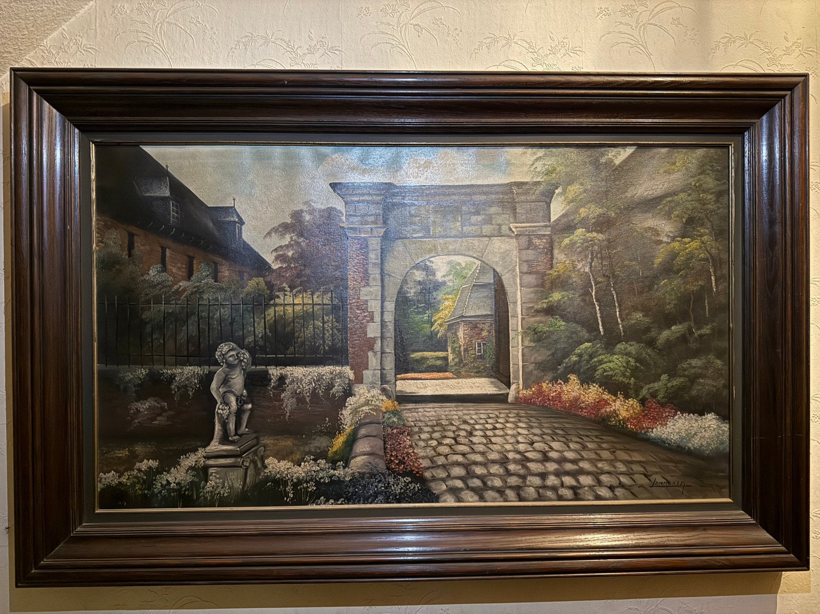 Groot schilderij in olieverf van schilder Lemmens, Ophalen, Olieverf