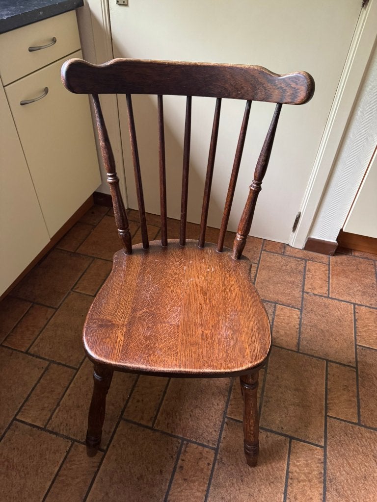 4 chaises de cuisine, Brun, Enlèvement, Utilisé, Bois