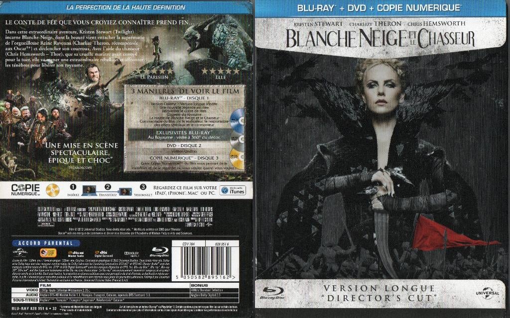 blanche neige et le chasseur "steelbook" (blu-ray) neuf, Enlèvement ou Envoi, Comme neuf, Science-Fiction et Fantasy