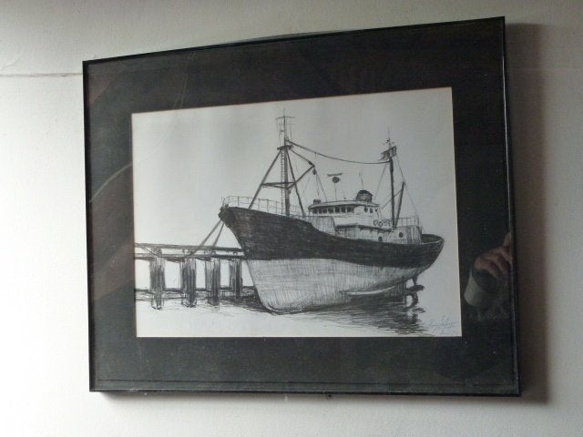 Tekening van Syp Meijer .( 1974 ), Enlèvement ou Envoi, Dessin, Signé