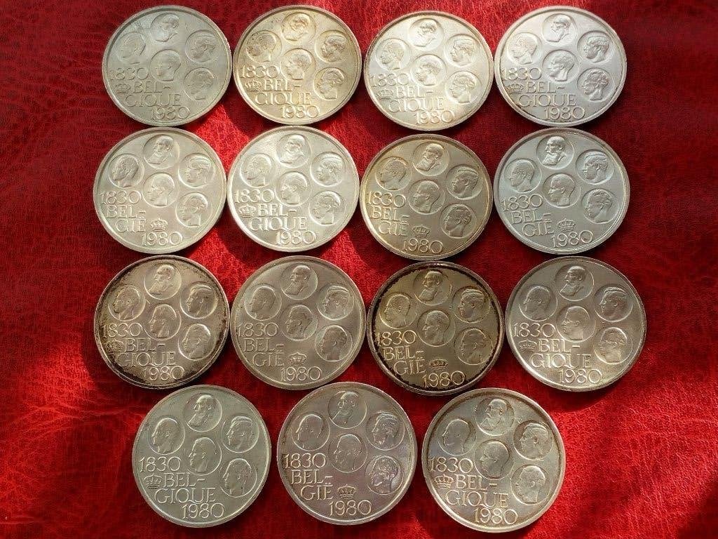 Belgisch lot van 15 munten van 500fr 1980, Postzegels en Munten, Ophalen of Verzenden