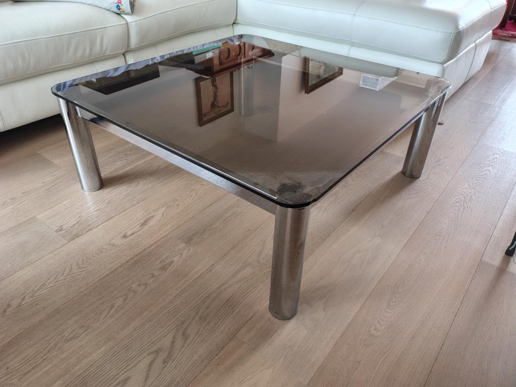 Vintage salontafel in glas, Huis en Inrichting, Ophalen, Glas