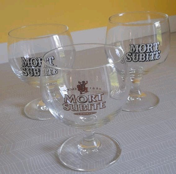 Lot de 6 verres à bière (3x Mort Subite + 3 autres), Collections, Enlèvement, Comme neuf, Verre à bière