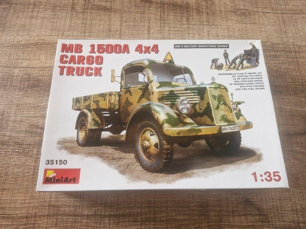 Miniart 1/35 MB 1500A 4x4 Cargo Truck, Overige merken, 1:32 tot 1:50, Ophalen of Verzenden, Zo goed als nieuw