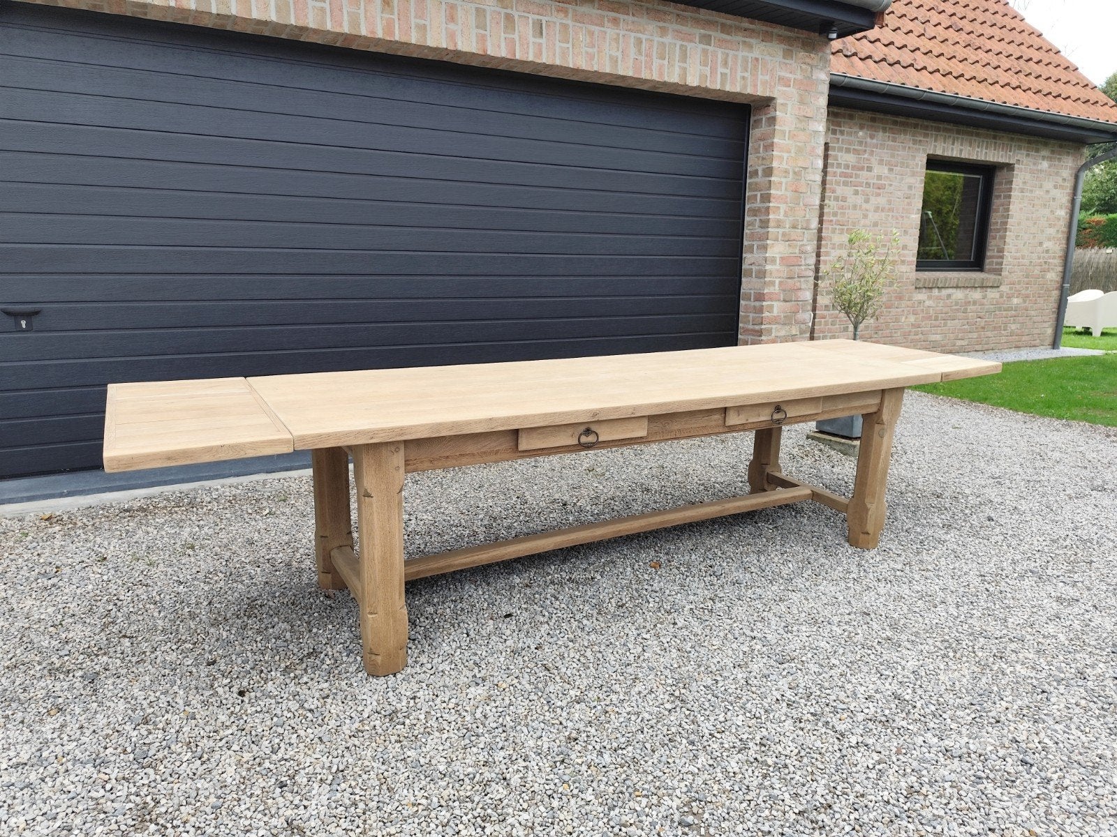 Grande table de ferme en chêne, Enlèvement, 50 à 100 cm, Chêne, Rectangulaire