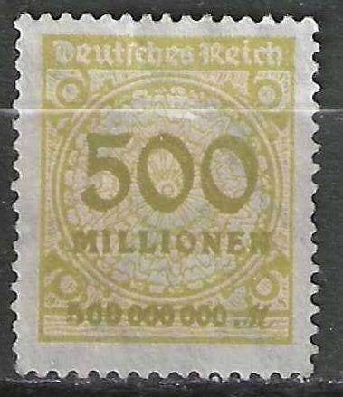 Allemagne 1923 - Yvert 305 - Reich allemand - 500 Mn (ZG), Envoi, Non oblitéré