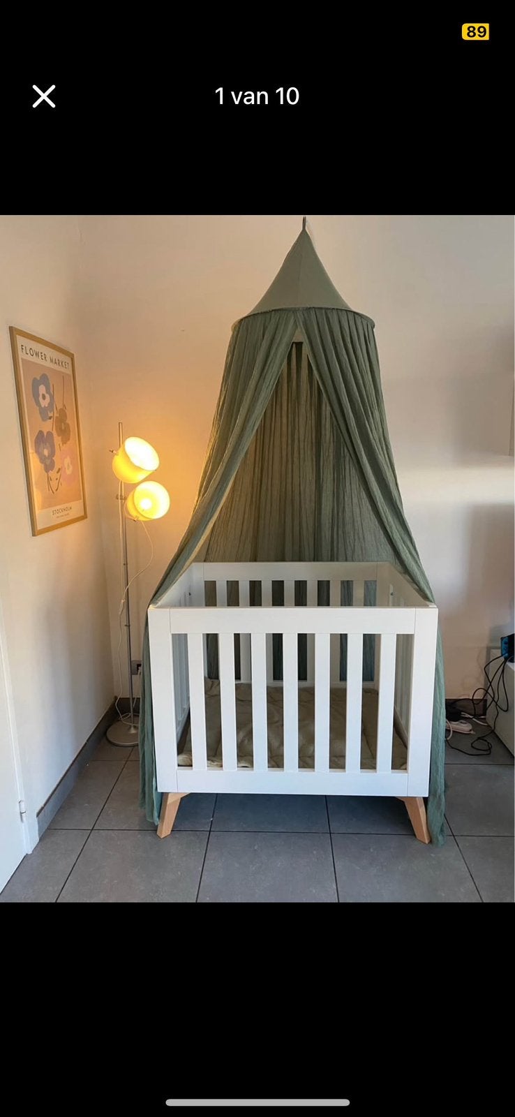 Babybox park wit inclusief sluier, Ophalen, Zo goed als nieuw, Jongetje of Meisje