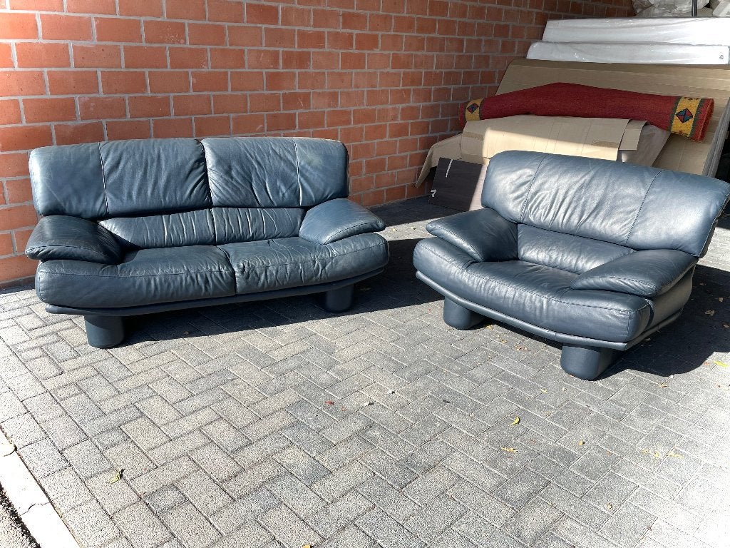 Leder salon 2-1 zit / goede staat, Ophalen, Gebruikt, Leer