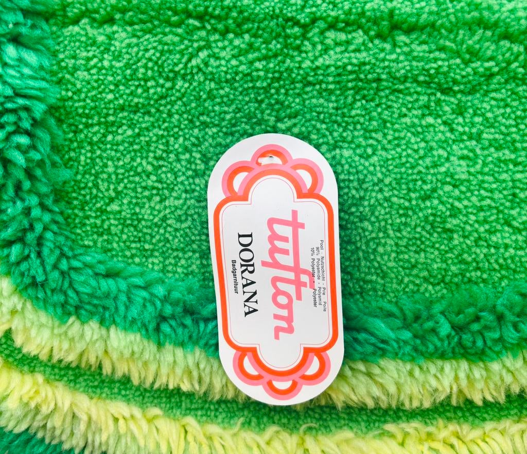 Vintage badmatset Tufton, Ophalen of Verzenden, Nieuw, Groen, Badmat