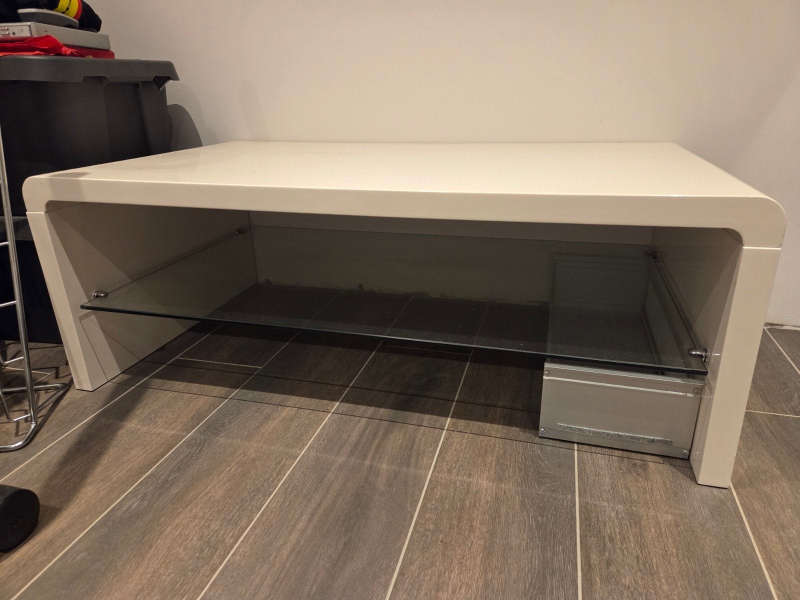 Witte salontafel, Maison & Meubles, 100 à 150 cm, Comme neuf, Synthétique, Enlèvement