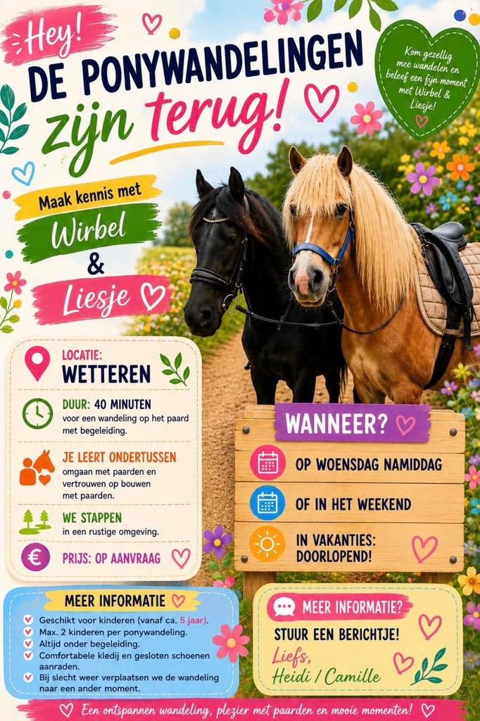 Paardenwandelingen aangeboden, Dieren en Toebehoren