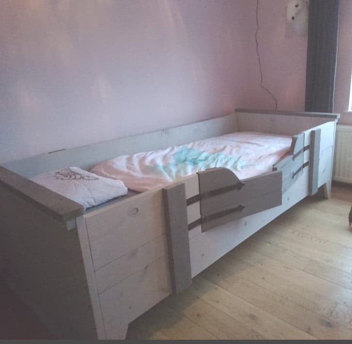 steigerhouten meubels kinderkamer, Ophalen, Eenpersoons, 210 cm, Steigerhout