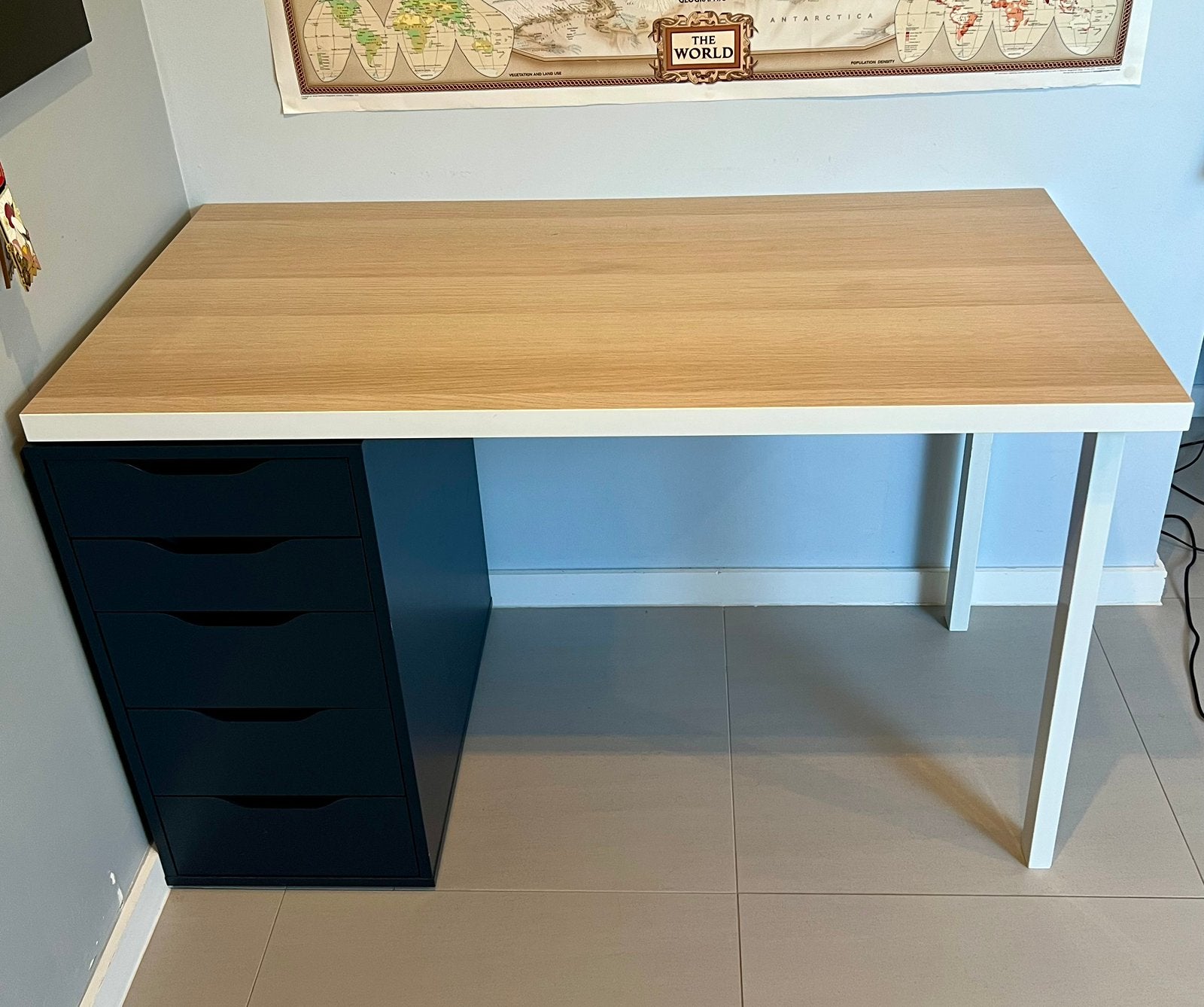 Bureau avec rangement, Huis en Inrichting, Bureaus, Ophalen, Gebruikt, 120 cm, Spaanplaat of MDF