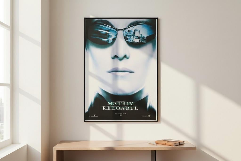 Prachtige en iconische Matrix Reloaded film poster, een must, Ophalen of Verzenden, Met lijst