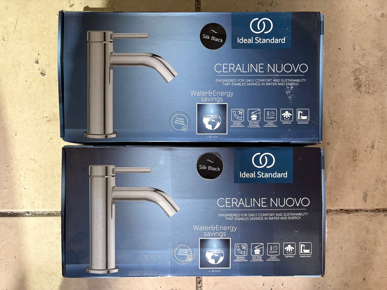 wastafelkraan Ideal Standard mat zwart met crepine nieuw, Ophalen, Nieuw, Inox, Kraan